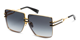 Shop BALMAIN Unisex Oversized Square Sunglasses in Black Gold online.