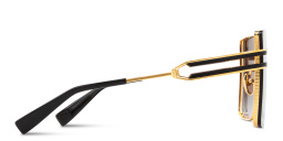 Shop BALMAIN Unisex Oversized Square Sunglasses in Black Gold online.