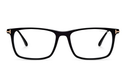 Shop TOM FORD Rectangle Eyeglasses in Shiny Black online.
