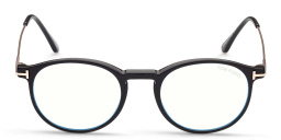 نظارة طبية بإطار دائري من توم فورد بلون أسود لامع - صورة المنتج 1