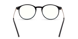 نظارة طبية بإطار دائري من توم فورد بلون أسود لامع - صورة المنتج 5