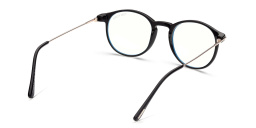 نظارة طبية بإطار دائري من توم فورد بلون أسود لامع - صورة المنتج 6