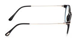 نظارة طبية بإطار دائري من توم فورد بلون أسود لامع - صورة المنتج 7