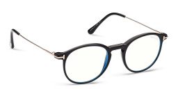 نظارة طبية بإطار دائري من توم فورد بلون أسود لامع - صورة المنتج 8