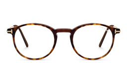 TOM FORD Round Eyeglasses in Dark Havana – Product Photo 1