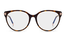 Shop TOM FORD Round Eyeglasses in Dark Havana online.