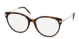 Shop TOM FORD Round Eyeglasses in Dark Havana online.