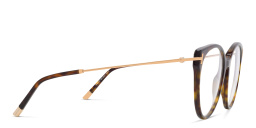 Shop TOM FORD Round Eyeglasses in Dark Havana online.