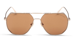 Shop TOM FORD Aviator Sunglasses in Shiny Rose Gold online.