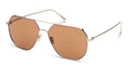Shop TOM FORD Aviator Sunglasses in Shiny Rose Gold online.