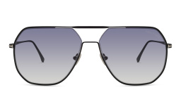 Shop TOM FORD Aviator Sunglasses in Shiny Black online.