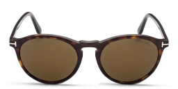 Shop TOM FORD Round Sunglasses in Dark Havana online.