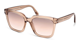 Shop TOM FORD Square Sunglasses in shiny light brown online.