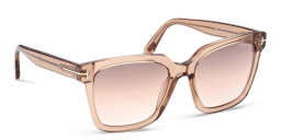 Shop TOM FORD Square Sunglasses in shiny light brown online.