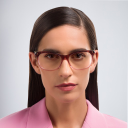 Shop GUCCI Rectangle Eyeglasses in Red online.