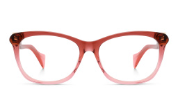 Shop GUCCI Rectangle Eyeglasses in Red online.
