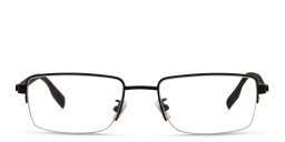 نظارة طبية بإطار مستطيل واسع نصف إطار من مونت بلانك بلون أسود - صورة المنتج 1