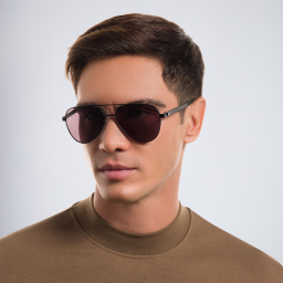 Shop MONTBLANC Pilot Sunglasses in Black online.
