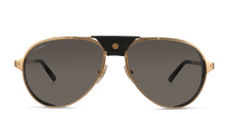 Shop Cartier Santos de Cartier Pilot Sunglasses in Gold online.
