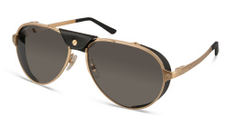 Shop Cartier Santos de Cartier Pilot Sunglasses in Gold online.