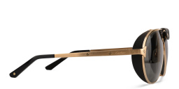 Shop Cartier Santos de Cartier Pilot Sunglasses in Gold online.