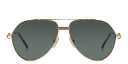 Shop Cartier Première de Cartier Aviator Sunglasses in Gold online.