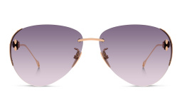 Shop ISABEL MARANT Rimless Aviator Sunglasses in Rose Gold online.