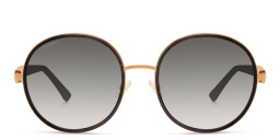 Shop JIMMY CHOO Round Sunglasses in Gold Grey online.