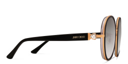 Shop JIMMY CHOO Round Sunglasses in Gold Grey online.