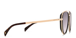 Shop DAVID BECKHAM Aviator Sunglasses in Gold Black online.