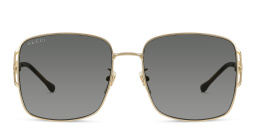 Shop GUCCI Square Sunglasses in Gold online.