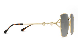 Shop GUCCI Square Sunglasses in Gold online.