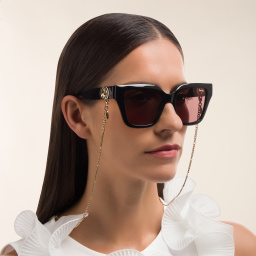 Shop GUCCI Square Sunglasses in Black online.