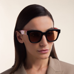 Shop GUCCI Square Sunglasses in Black online.
