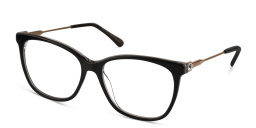 Shop JIMMY CHOO Square Eyeglasses in Black Crystal online.