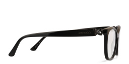 Shop JIMMY CHOO Rectangle Eyeglasses in Black Dark Ruthenium online.