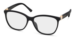 Shop JIMMY CHOO Wide Square Eyeglasses in Black online.