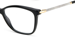 Shop JIMMY CHOO Rectangle Eyeglasses in Black online.