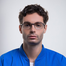 Shop Silhouette Rectangle Eyeglasses in Blue online.