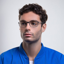 Shop Silhouette Rectangle Eyeglasses in Blue online.