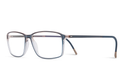 Shop Silhouette Rectangle Eyeglasses in Blue online.