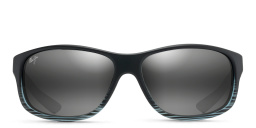 Maui Jim Kaiwi Channel 840 Unisex Rectangle Sunglasses in Black – Product Photo 1