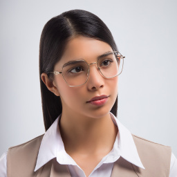 BURBERRY Wide Irregular Eyeglasses in Light Gold – Product Photo 5