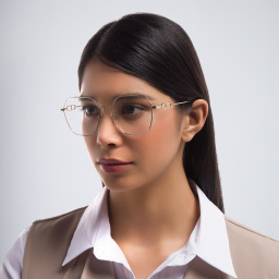 BURBERRY Wide Irregular Eyeglasses in Light Gold – Product Photo 6