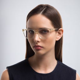 Shop BURBERRY Square Eyeglasses in Yellow online.