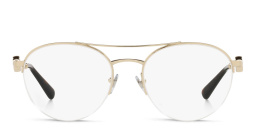 BVLGARI Half Rim Round Eyeglasses in Pale Gold – Product Photo 1