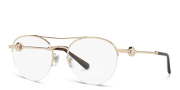 BVLGARI Half Rim Round Eyeglasses in Pale Gold – Product Photo 2