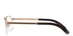 Shop BVLGARI Wide Half-Rim Rectangle Eyeglasses in Pink Gold online.