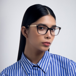 Dolce & Gabbana Cat Eye Eyeglasses in Black/Transparent Black – Product Photo 6