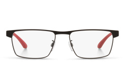 Shop Emporio Armani Wide Pillow Eyeglasses in Matte Black online.